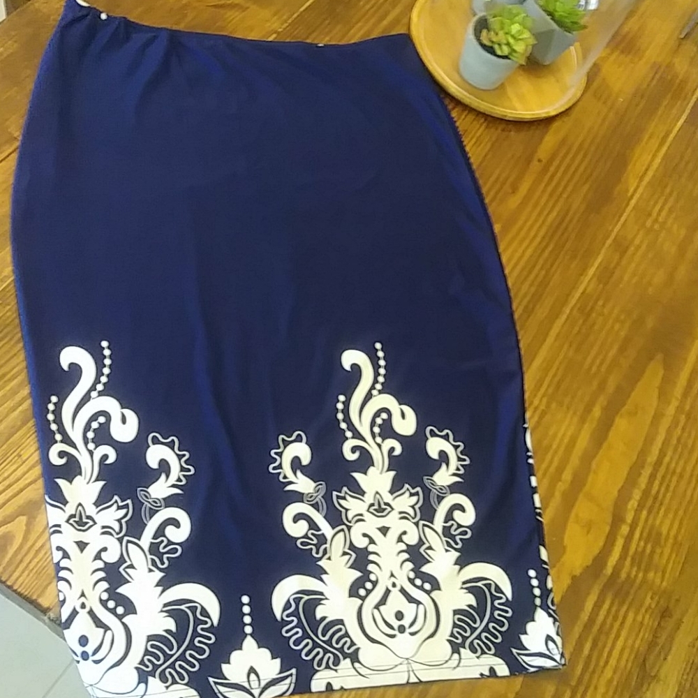 Women's White Mark Midi Pencil Skirt